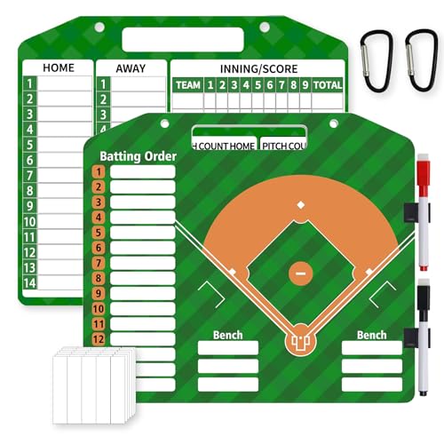 Magnetic Baseball Lineup Board with Dry Erase Surface & Markers