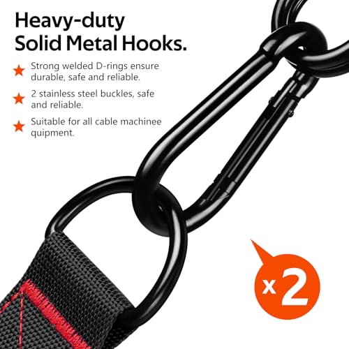 Heavy Duty Exercise Handles for Cable Machines - 2 Pack with Non-Slip Grip