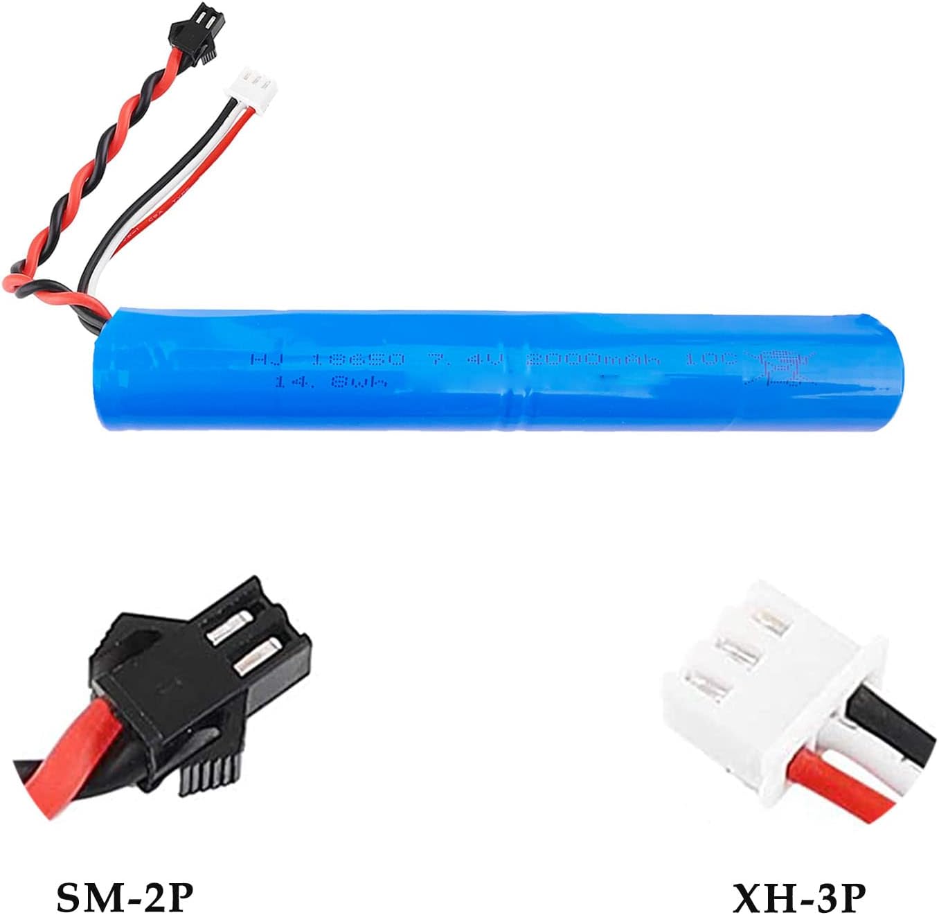 Skiennix 7.4V 2000mAh Battery Pack - Compatible with SRB1200 Airsoft & Water Guns | USB Charging Included