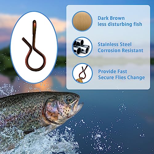 Quick Change Fly Fishing Snaps - Stainless Steel, 50pcs 0.32inch