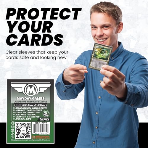 Premium Card Sleeves 63.5 x 88 mm - 50 Count, 90 Micron Clear Protectors