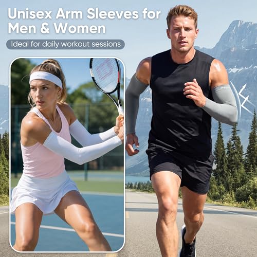 Bebila Arm Sleeves for Men Women, UV Sun Protection Cooling