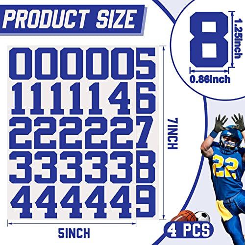 Sports Helmet Number Stickers - 102 Pcs Navy Blue Vinyl Decals