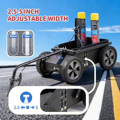 Parking Lot Striping Machine with Adjustable Width - Single Handle