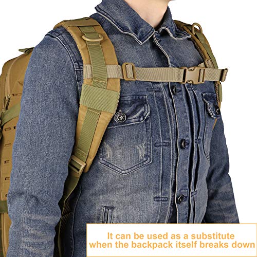 MAGARROW Tan Adjustable Backpack Chest Strap with Buckle - Hands-Free Secure Fit