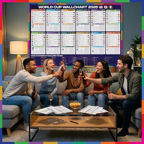 2026 World Cup Fan Kit - A1 Wall Chart, 384 Stickers & Sweepstake