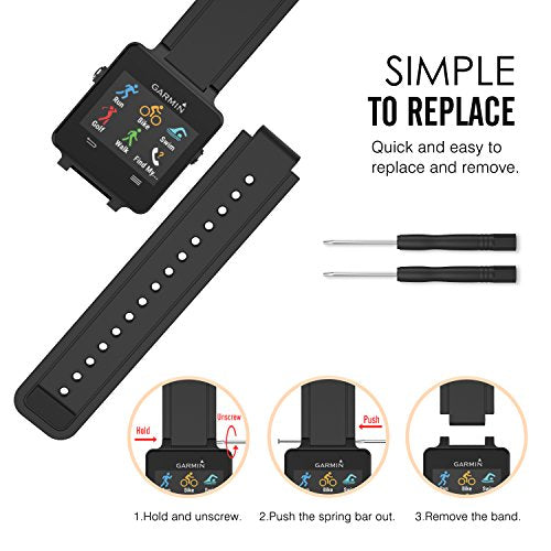 Garmin Vivoactive Acetate Watch Band - Black Replacement Strap
