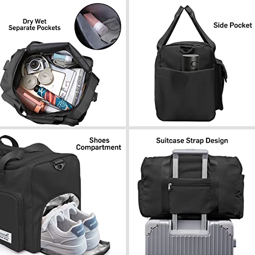 Gym Duffle Bag with Shoe Compartment - Waterproof Weekender Bag