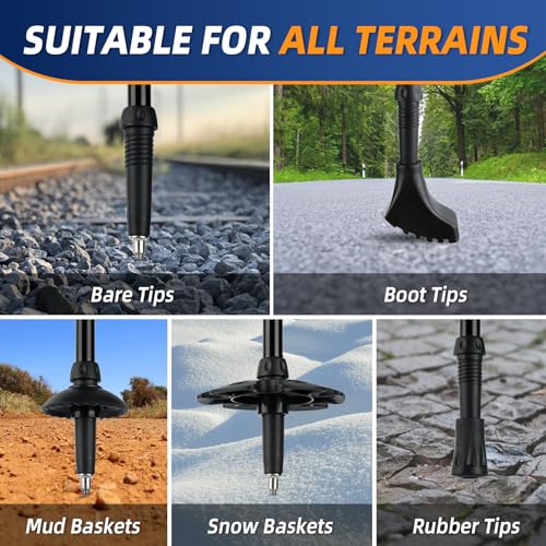Croosseoutdoors Red Hiking Poles - Lightweight Adjustable Trekking Poles, 53in
