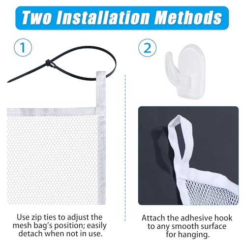 Wazitin 4-Piece Poolside Mesh Storage Bags Set for Above Ground Pools