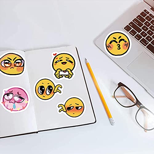 60Pcs Waterproof Vinyl Stickers Pack - Happy & Sad Faces