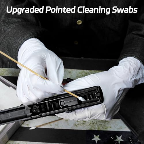 3-in-1 Gun Cleaning Kit with Patches, Brushes & Cotton Swabs - Firearm Maintenance