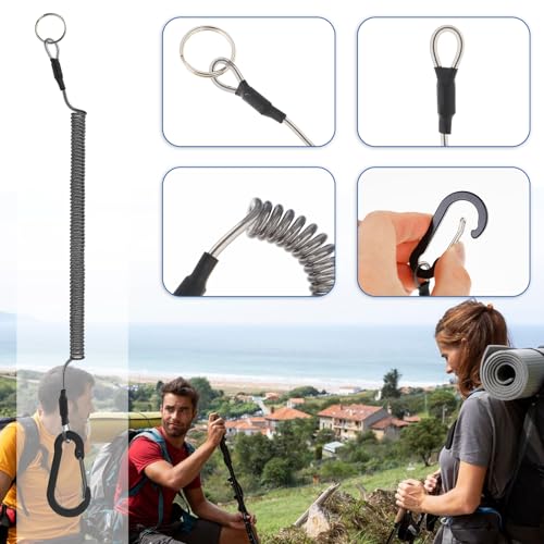 Heavy Duty Retractable Coiled Lanyard - 3 Pack