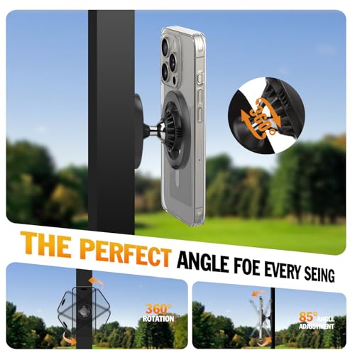 Magnetic Golf Cart Phone Holder - 360° Rotation & Multi-Use