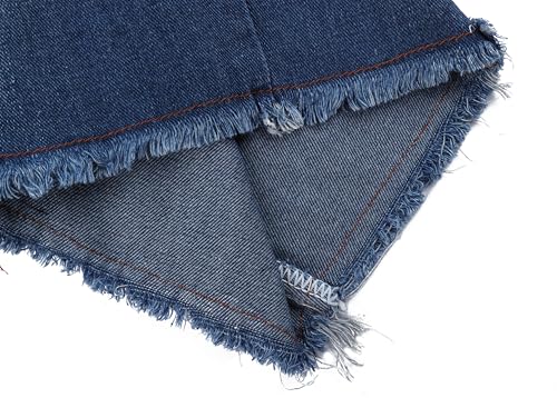 High Waist Women's Y2K Denim Shorts - Multi-Pocket, X-Large Blue
