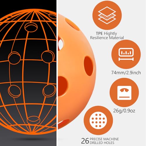Orange Indoor Pickleball Balls - 40 Pack USAPA Official Standard Navona