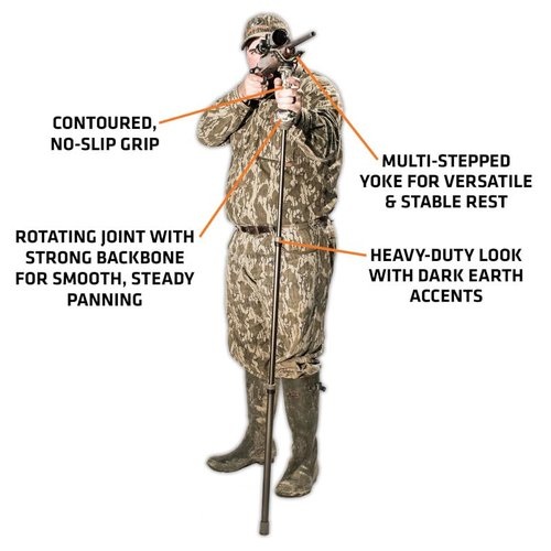 PRIMOS Hunting Trigger Stick Gen3 - Shooting Stick with Adjustable Height, Lightweight Design, and Quick-Detach Yoke for Hunting, Shooting, and Photography (35"-65", Monopod)