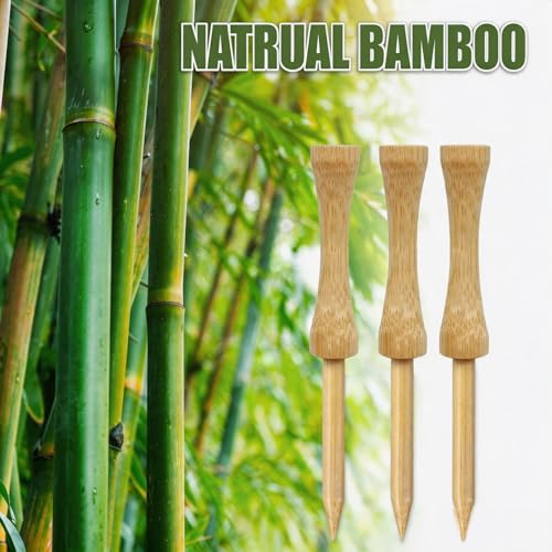 Bamboo Golf Tees - 100 Pack, 2-3/4 Inch Natural Wooden Tees