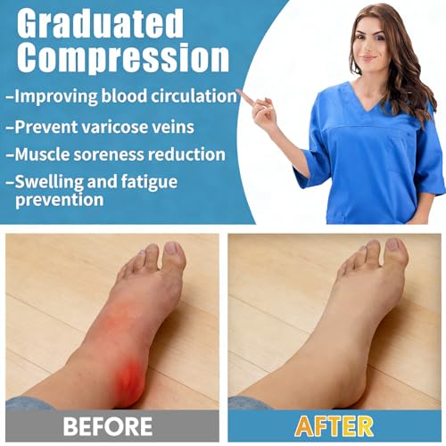 Copper Compression Socks Men & Women 8 Pack Knee High Athletic Support 15-20mmHg