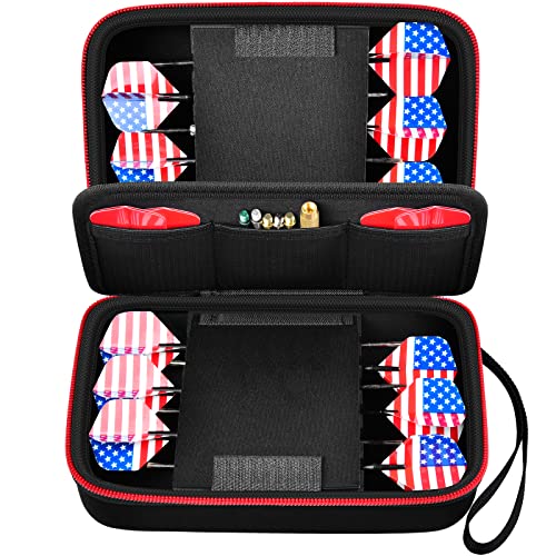 ALKOO Dart Case Holder Bag for 12 Darts – Red, Holds 12 Steel/Soft Tip Darts