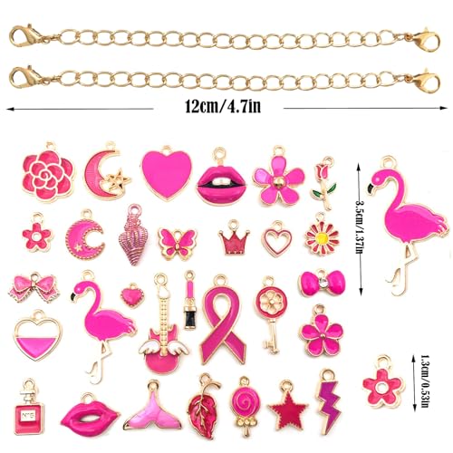 Personalized Pink Charm Set for Stanley & Simple Modern Tumblers