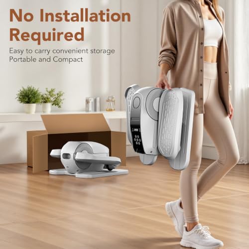 Under Desk Elliptical Exercise Machine - 12 Speeds, Black & White