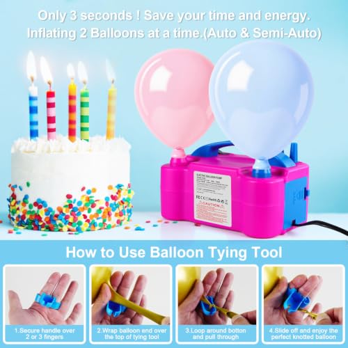 Electric Balloon Pump with Dual Nozzle – Portable 600W Inflator