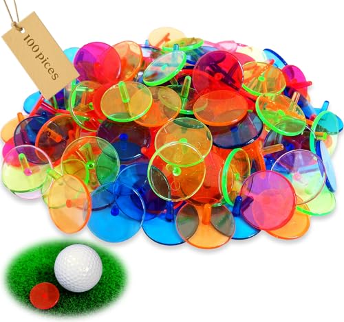 Plastic Golf Ball Markers - 100 Pcs Transparent Colour - 0.94 Inch