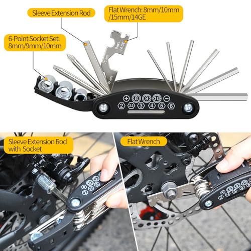 16-in-1 Bike Multi-Tool - Portable Folding Bicycle Repair Kit
