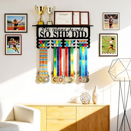 Wall-Mounted Medal Display Holder for 40 Medals & Ribbons
