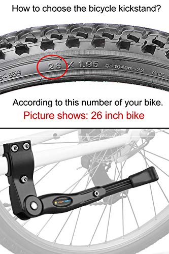 Adjustable Aluminium Alloy Bike Kickstand - Black for 22-28 Inch Wheels