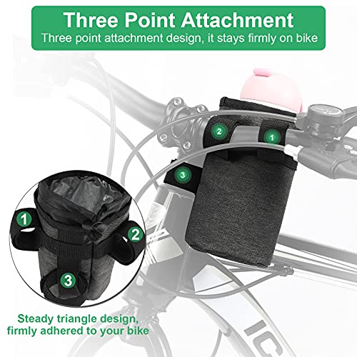 Insulated Bike Water Bottle Holder - Keeps Drinks Cool or Warm - Black