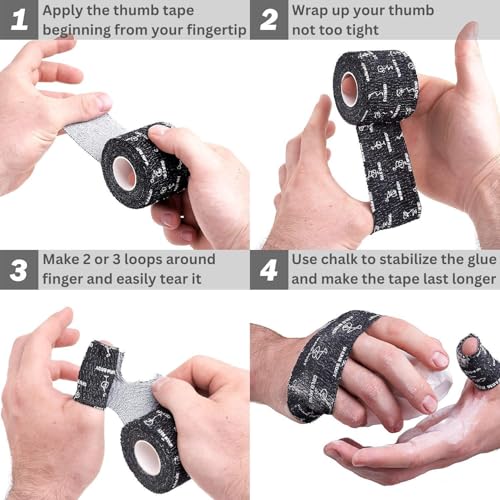 Weightlifting Thumb Tape - Hook Grip Athletic Tape, 3 Rolls