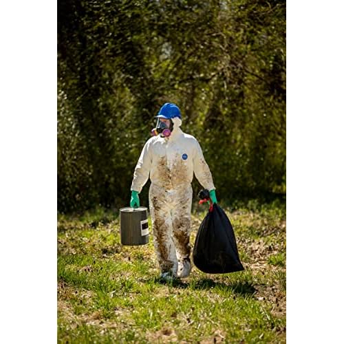 DuPont Tyvek 400 TY127S Disposable Protective Coverall with Respirator-Fit Hood and Elastic Cuff, White