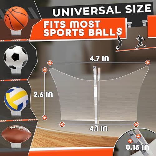 Clear Acrylic Sports Ball Display Stand - X-Frame Holder for Basketball