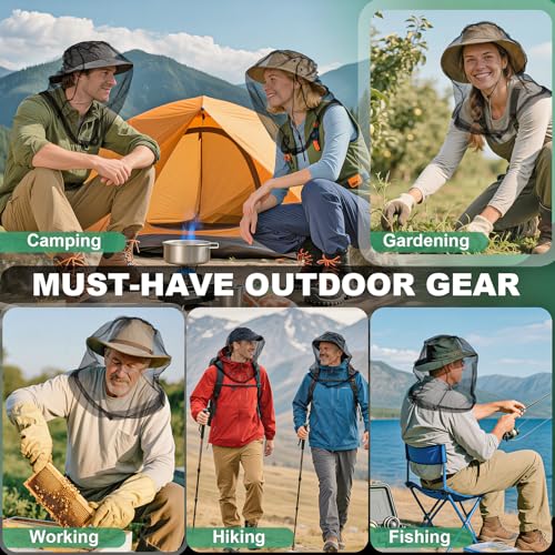 Premium Mosquito Head Nets - 2 Pack Ultra Large Bug Protection