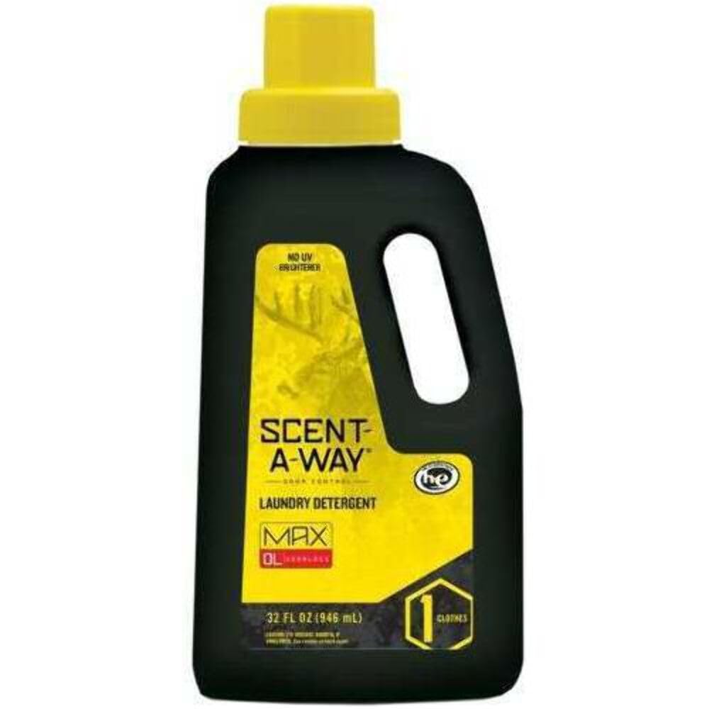 Hunters Specialties Scent-A-Way MAX Odorless Laundry Detergent | Scent Eliminator Unscented Formula for Hunting Gear - 32 OZ Bottle