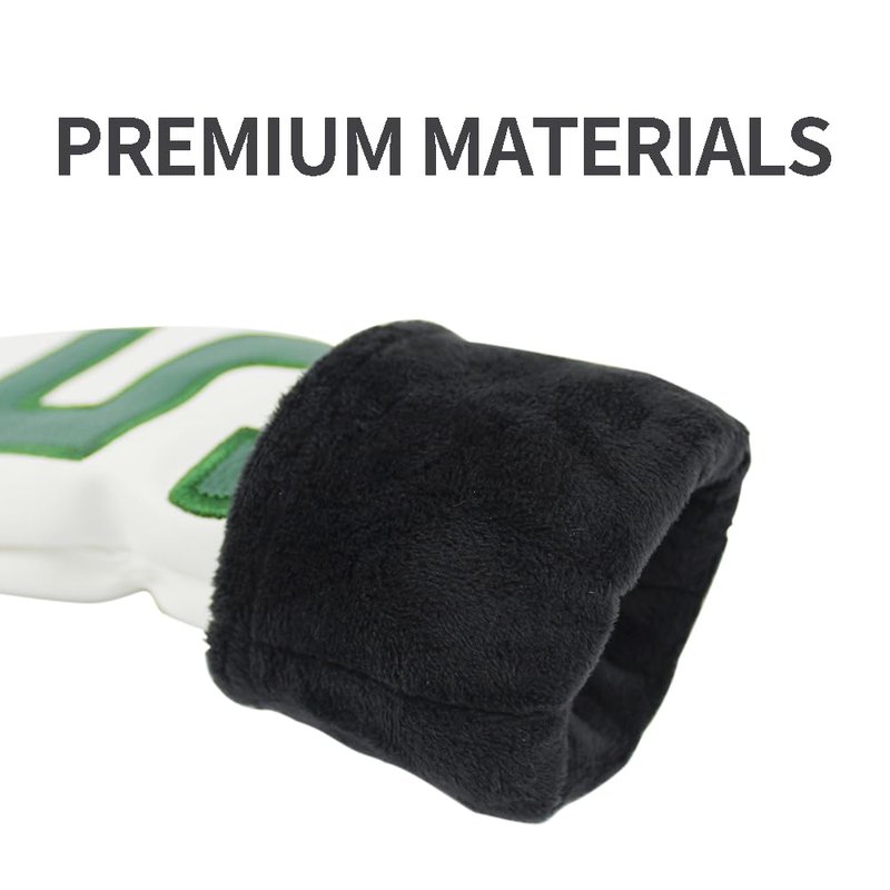 Scott Edward 1/3 Pcs Golf Club Covers, PU Big Number 1 3 5 Golf Headcovers for Driver Fairway and Hybrid Wood Fit Most Brand (Hybrid Green 5)