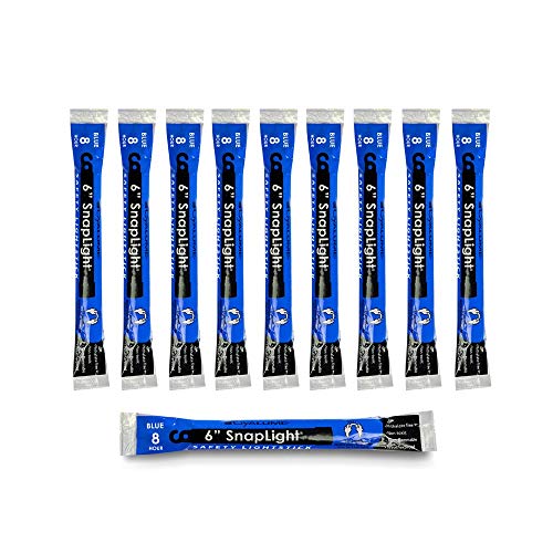 Cyalume Glow Sticks Military Grade Lightstick - Premium Blue 6¡± SnapLight Emergency Chemical Light Stick with 8 Hour Duration (Bulk Pack of 10 Chem Lights)