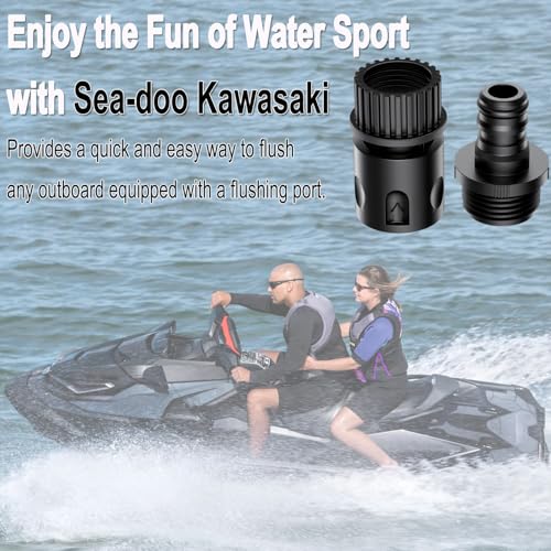 Black Quick Connect Flush Kit for Sea-Doo, Kawasaki, Yamaha & Honda PWC - Universal Garden Hose Adapter