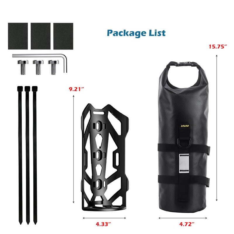 BEENOPT 5L Bike Fork Bag with Multipurpose Cage for Cycling Touring,Lightweight Bicycle Waterproof Dry Cargo Rack Bag for MTB,Road,Mountain,Folding bikes