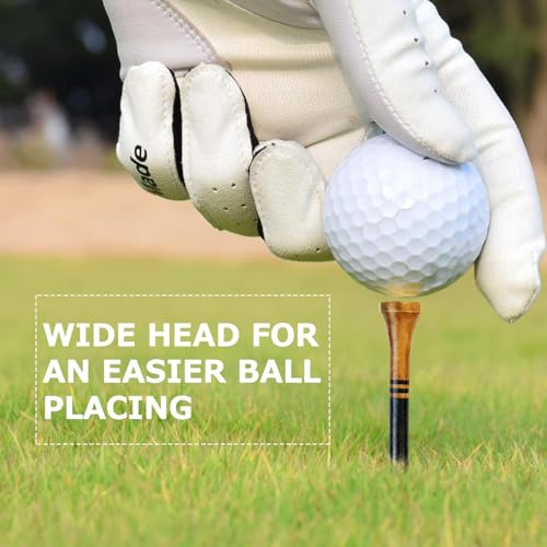 MYKUJA Wooden Golf Tees 2-3/4 Inch Pack of 100 - Durable Multicolor Practice Tees for Men & Dad
