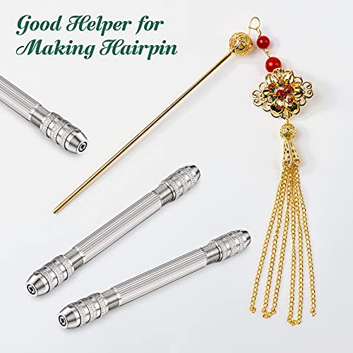 Double Ended Pin Vise DIY Hand Drill Pin Vise Resin Drill Wire Twisting Tools with Copper Collet Copper Jewelry Making Tools for DIY Hairpin Keychain Bracelets Necklace