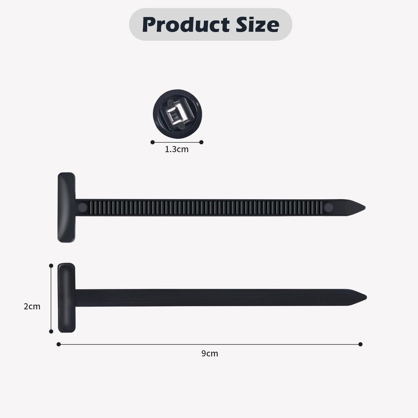 TOOVREN 100PCS Nylon Universal Cable Tie Buckle Self-Locking Design with Pin & Button, UV Resistant Cable Tie Buckles Tool for Car Daily Fixing