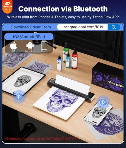 Rongta Wireless Tattoo Stencil Printer - Bluetooth & USB, Black