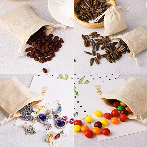 20-Piece Cotton Drawstring Bags - 3x3.7 Inch Small Jewelry & Spice Pouches