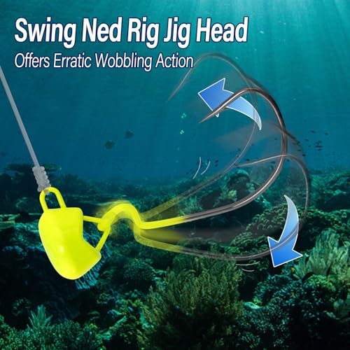 Weedless Swinging Jig Heads - 10 Pack Pink 1/12oz (#4) for Crappie & Bass Fishing