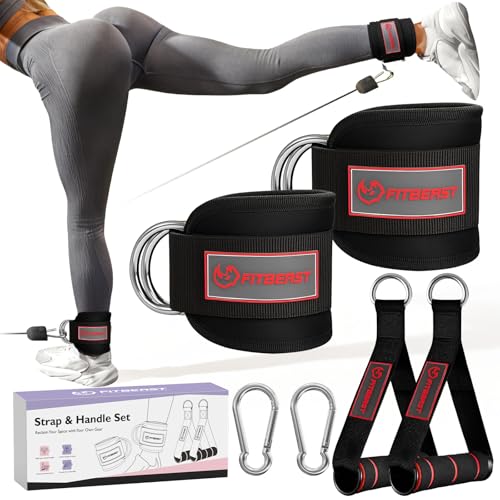 Ankle Straps for Cable Machines - Gym Ankle Straps - Black