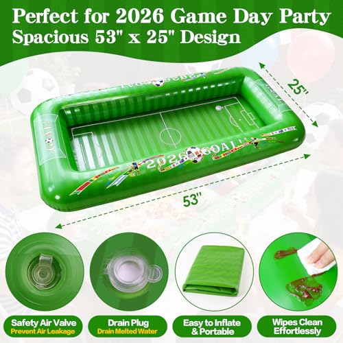 Inflatable Soccer Party Serving Bar - 53 Inch Pool Cooler
