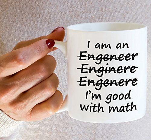 Retreez Funny Engineer Mug - I'm An Engineer Good With Math 11 Oz Ceramic, White, ENG001